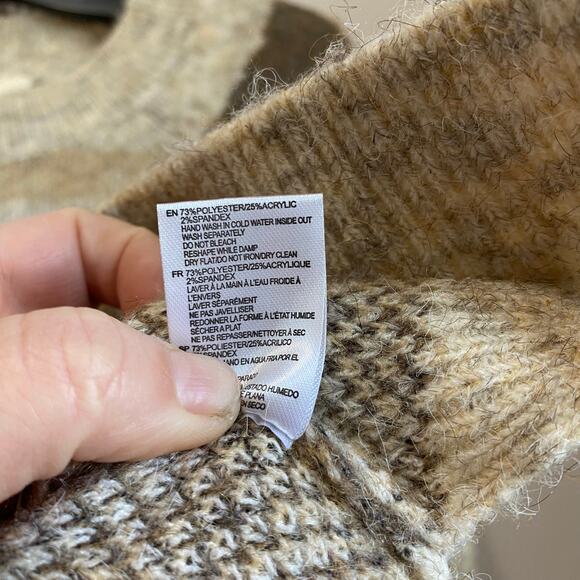 Anthropologie Moth Camo Knit Pullover Sweater Brown Tan S Soft Cozy Fall - Picture 7 of 8